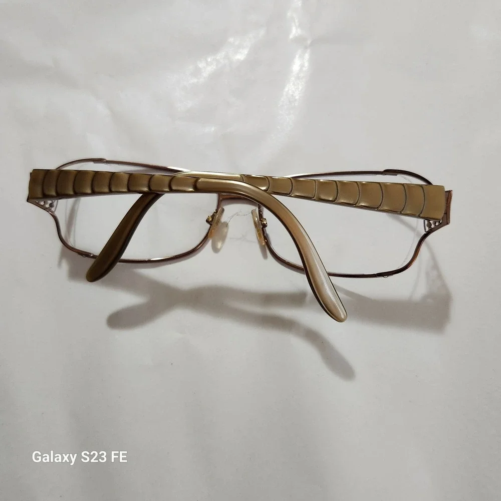 Saks Fifth Avenue Eyeglass Frames Women 57-17-130 Brown Metal Rectangle SAKS 57S